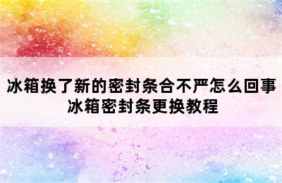 冰箱换了新的密封条合不严怎么回事 冰箱密封条更换教程